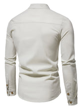 Load image into Gallery viewer, Shirts: Stand-up Collar Shirt. Cotton. Various Solid Colors. Elegant long-sleeve. Slim-fit.