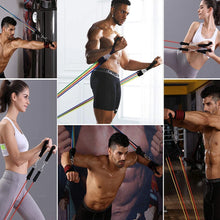 Load image into Gallery viewer, Fitness: Exercise Resistance Bands Set Up to 115 lbs Fitness Stretch Workout Bands with 5 Fitness Tubes Home Gym Yoga Equipment Men Women