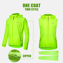 Load image into Gallery viewer, Safety Wear: by QUESHARK. Windproof, Waterproof Reflective Jacket. Long Sleeve Windbreaker.