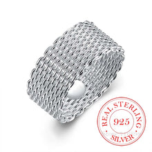 Load image into Gallery viewer, WRistwear / WRings: 100% 925 Sterling Silver Ring. Silver Weave. Smaller Sizes only.