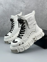 Load image into Gallery viewer, Boots: Thick Sole Studded Boot. Pink, Green, and White. (See Images for Size conversions)