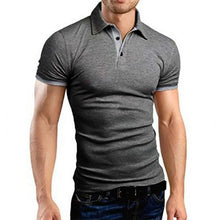 Load image into Gallery viewer, Shirts: Polo. Short Sleeve. Casual.. Slim Fit.. Color Blocking. England Style Streetwear.