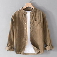 Load image into Gallery viewer, Shirts: Corduroy Shirt. Loose Fit. Turn-down Collar. Retro Style. Long Sleeve. Various Colors