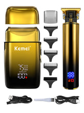 Load image into Gallery viewer, Grooming: KEMEI 2-in-1 Electric Hair Trimmer. Professional Foil Styling. Haircut, Beard, Trimmer with LCD Display.
