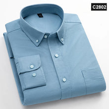 Load image into Gallery viewer, Shirts: Classic fit Oxford. 100%Cotton. Long-sleeve. Single pocket. Slim fit. Solid colors.