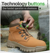 Load image into Gallery viewer, Boots: Waterproof Safety Boots. Indestructible Steel Toe. Anti-smash. Stab-resistant. Button Release.. (See Images for Size conversions)