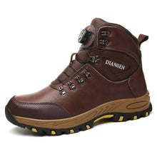 Load image into Gallery viewer, Boots: Leather Safety Boots. Button Release. Waterproof. Indestructible. Steel Toe. Kevlar Midsole. Anti-puncture. (See Images for Size conversions)