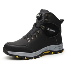 Load image into Gallery viewer, Boots: Leather Safety Boots. Button Release. Waterproof. Indestructible. Steel Toe. Kevlar Midsole. Anti-puncture. (See Images for Size conversions)