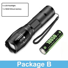 Cargar imagen en el visor de la galería, Gadgets: Linternas LED, linterna portátil con 5 modos y zoom, antorcha brillante para acampar, senderismo al aire libre, iluminación de emergencia para el hogar