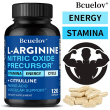 Load image into Gallery viewer, Fitness: Nitric Oxide Supplement, Amino Acids - Balances Blood Cells and Circulation, Vascular Support, 120 Capsules
