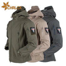 Load image into Gallery viewer, Coats / Jackets: by CHRLCK. Winter Autumn Waterproof Jacket. Windproof. SoftShell. Hooded. Solid or Camo Colors