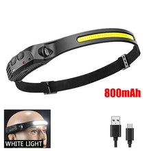 Load image into Gallery viewer, Gadgets: COB LED Headlamp. Built-in Battery, USB Rechargeable. Head Flashlight.
