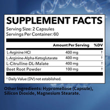 Load image into Gallery viewer, Fitness: Nitric Oxide Supplement, Amino Acids - Balances Blood Cells and Circulation, Vascular Support, 120 Capsules