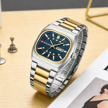 將圖片載入圖庫檢視器 Watches: 40mm Square Analog Face. Diving Series. Clock Black Stainless Steel. Quartz Movement,