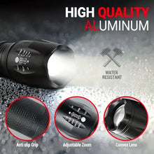 Cargar imagen en el visor de la galería, Gadgets: Linternas LED, linterna portátil con 5 modos y zoom, antorcha brillante para acampar, senderismo al aire libre, iluminación de emergencia para el hogar