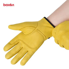 Load image into Gallery viewer, Gloves: Cowhide Leather Gloves. Multi-use. Built for Safety. Driver Wear-resistant. Double stitched with Edging.