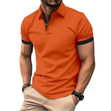 Load image into Gallery viewer, Shirts: Polo. Short Sleeve. Casual.. Slim Fit.. Color Blocking. England Style Streetwear.