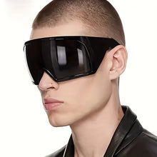 Cargar imagen en el visor de la galería, Oversized Sunglasses Men Wrap Anti Wind Personal Large Shades Futuristic Fashion Future Shield Uv400 Cycling Motorcycle