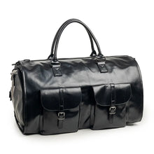 Cargar imagen en el visor de la galería, Travel Bag / Storage: Large Capacity Duffle Bag. faux Leather. Multi Carry Hanging Gym Bag Waterproof Folding Business Handbag Travel Luggage Shoulder Bag