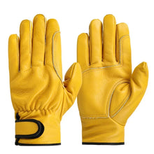 Load image into Gallery viewer, Gloves: Cowhide Leather Gloves. Multi-use. Built for Safety. Driver Wear-resistant. Double stitched with Edging.