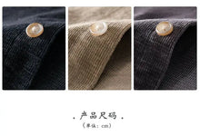 Load image into Gallery viewer, Shirts: Corduroy Shirt. Loose Fit. Turn-down Collar. Retro Style. Long Sleeve. Various Colors