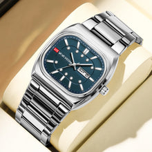 將圖片載入圖庫檢視器 Watches: 40mm Square Analog Face. Diving Series. Clock Black Stainless Steel. Quartz Movement,