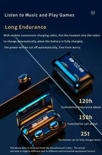 Load image into Gallery viewer, Gadgets / Comm: Wireless Bluetooth Headphones. Waterproof. Digital Display Large Capacity Charging Case.