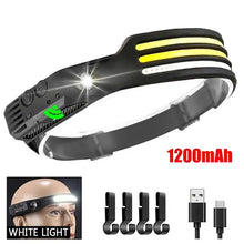 Load image into Gallery viewer, Gadgets: COB LED Headlamp. Built-in Battery, USB Rechargeable. Head Flashlight.