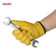 Load image into Gallery viewer, Gloves: Cowhide Leather Gloves. Multi-use. Built for Safety. Driver Wear-resistant. Double stitched with Edging.