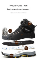 Load image into Gallery viewer, Boots: Leather Safety Boots. Button Release. Waterproof. Indestructible. Steel Toe. Kevlar Midsole. Anti-puncture. (See Images for Size conversions)