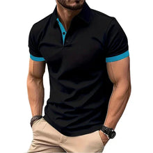Load image into Gallery viewer, Shirts: Polo. Short Sleeve. Casual.. Slim Fit.. Color Blocking. England Style Streetwear.