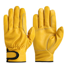 Load image into Gallery viewer, Gloves: Cowhide Leather Gloves. Multi-use. Built for Safety. Driver Wear-resistant. Double stitched with Edging.