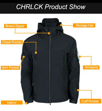 Load image into Gallery viewer, Coats / Jackets: by CHRLCK. Winter Autumn Waterproof Jacket. Windproof. SoftShell. Hooded. Solid or Camo Colors