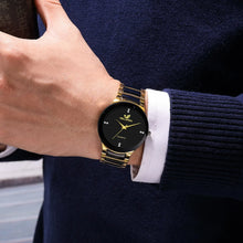 Load image into Gallery viewer, Watches: by ORLANDO. Luxury Styling. Cool Black and Gold Quartz. Steel. Various Finishes and Bands