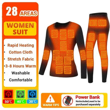 Load image into Gallery viewer, Safety: Thermal Heated Underwear. Winter Warm. MAle and Female sizes. Multi-reas Heating. Electric Heated Equipment