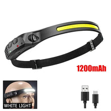 Load image into Gallery viewer, Gadgets: COB LED Headlamp. Built-in Battery, USB Rechargeable. Head Flashlight.