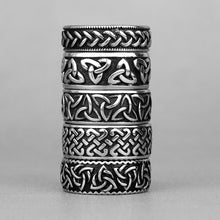 Load image into Gallery viewer, WRings: Celtic Knot Weave Ring. Viking Symbols. Stainless Steel. 1 piece.
