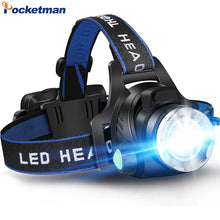 Load image into Gallery viewer, Gadgets / Safety: Powerful LED Headlamp 18650 DC Rechargeable Headlight Zoomable Head Lamp Waterproof Head Light High Lumens Head Flashlight
