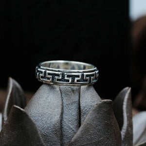 Wrings:  Sterling Silver.  Tibetan Silver. Rings Vintage Buddhism  Rotating Ring.