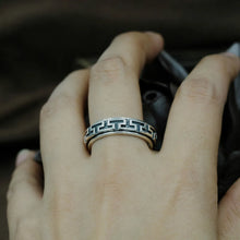 Load image into Gallery viewer, Wrings:  Sterling Silver.  Tibetan Silver. Rings Vintage Buddhism  Rotating Ring.
