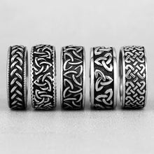 Load image into Gallery viewer, WRings: Celtic Knot Weave Ring. Viking Symbols. Stainless Steel. 1 piece.
