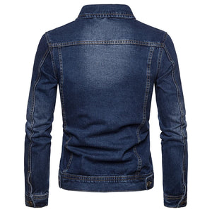 Coats / Jackets:  Denim Jacket. Casual Solid Colors. Slim Fit Cotton Outwear