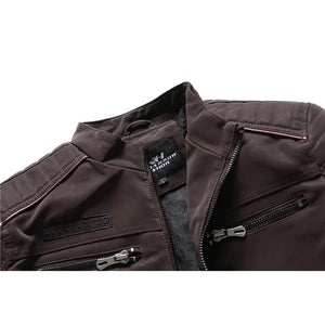 Coats / Jackets: Faux Leather Fleece Winter Warmth. Motorcycle Styled Windbreaker. Multi-pocket Embroidery.