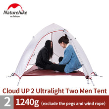 Load image into Gallery viewer, Outdoors: by Naturehike. 1 man Tent. Ultralight.  Double Layered. Aluminum Rods. Includes Ground Mat.
