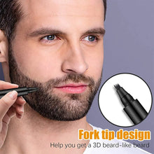 Load image into Gallery viewer, Grooming: 2 In 1 Four-Pronged Tip Waterproof And Sweat-Proof Beard Pencil Filler Men&#39;s Beard Pen Beard Filling Pen With Brush Kit
