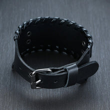 Load image into Gallery viewer, Vnox Men's Stylish Viking Leather Wrap Bracelets Rock Punk Compass Charm Male Wrist Jewelry Length Adjustable
