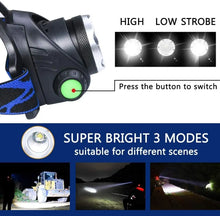 Load image into Gallery viewer, Gadgets / Safety: Powerful LED Headlamp 18650 DC Rechargeable Headlight Zoomable Head Lamp Waterproof Head Light High Lumens Head Flashlight
