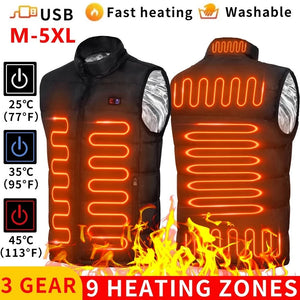 Coats / Jackets: Heated Vest. 9 Zones. Electric Heat. USB.