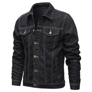 Coats / Jackets:  Denim Jacket. Casual Solid Colors. Slim Fit Cotton Outwear