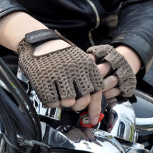 Load image into Gallery viewer, Gloves; Leather Mesh. Fingerless. Driving Comfort.
